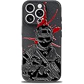 SIMPLYMDRN Slim for iPhone 12 Pro Max Case - Warrior Design - Cool Case for Men - Fighter Soldier Case - Slim and Flexible (Armed Black)