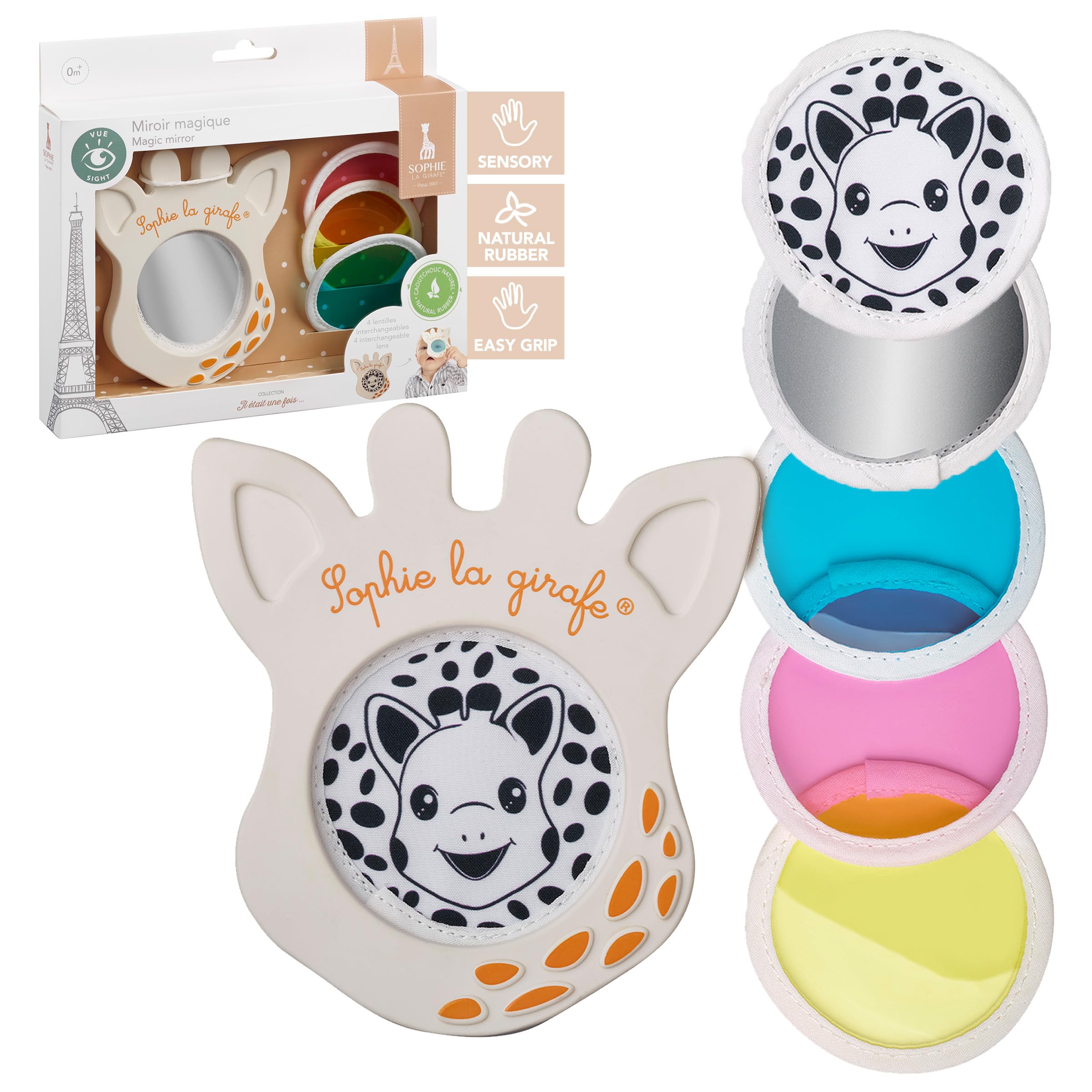 Photo 1 of Sophie la girafe Magic Mirror | Awaken Baby's Eyesight with Several Interchangeable Lenses | Frame is Made from Natural Rubber