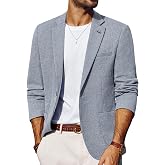 PJ PAUL JONES Mens Blazer Casual Sport Coats Lightweight Suit Jacket | One Button Blazer, Linen Texture Fabric, Slim Fit, Functional Pockets, Sport Suit Jacket Men Casual Dress School Party Dating