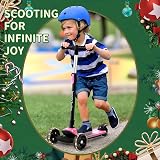 besrey Kids Kick Scooter 3-Wheel 3-10 Adjustable Height LED Wheels Folding view 7
