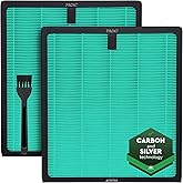 VIRELLIX 2 Pack Air Purifier Replacement Filter HY4866 Compatible with MORENTO, WESTHEY HY4866, YIOU M1 - True HEPA Filter, 4 Stage Filtration, Original Carbon & Silver Technology - Green