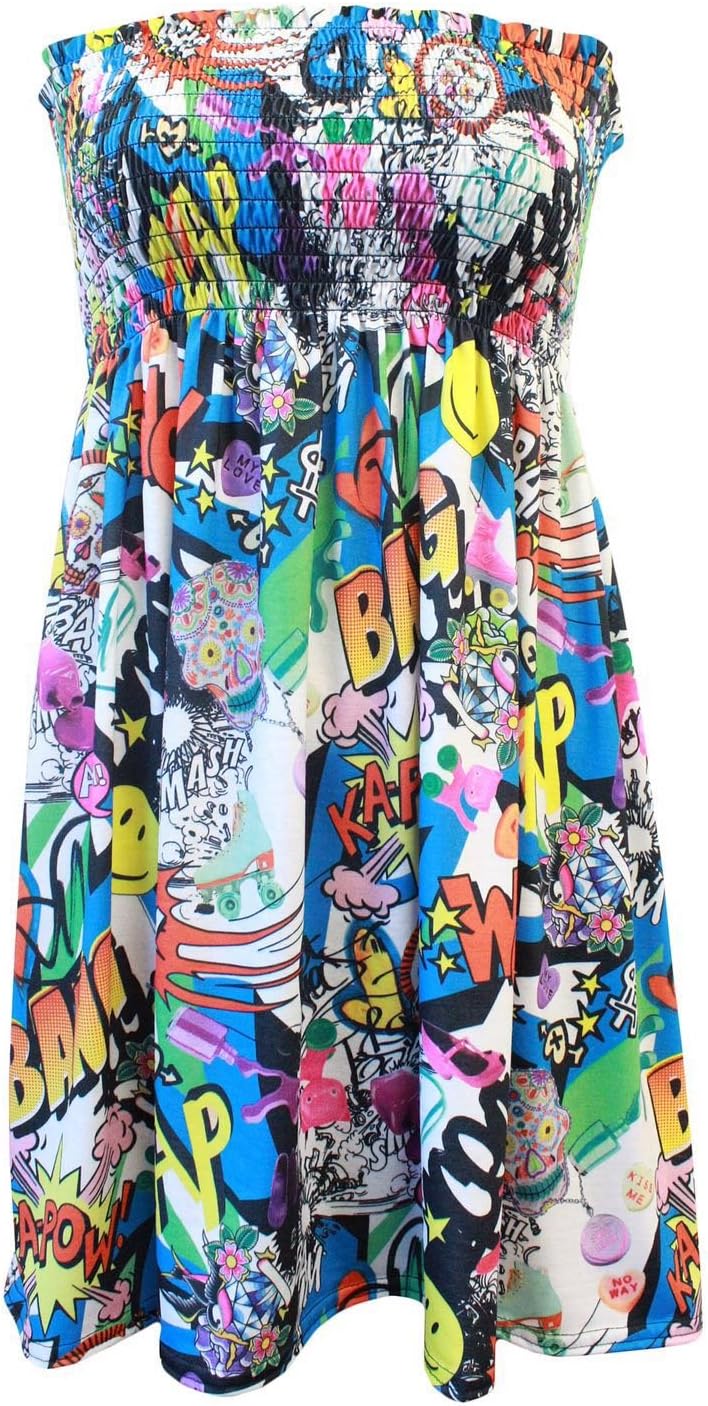 Comfiestyle Women Printed Bandeau Sheering Top