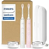Philips Sonicare DiamondClean 9000 Electric Toothbrush Bundle, HX9912/72 | 2000% More Plaque Removal&sup1;, Visual Pressure Sensor, 12 Brush Settings, App Connected, 14-Day Battery, White &amp; Pink, 2-Pack