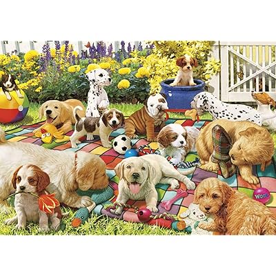 Buffalo Games - Adorable Animals - The Gang's All Here - 300 Large Piece Ji Buffalo Games ADORABLE ANIMALS Puppy Best Friends 300
