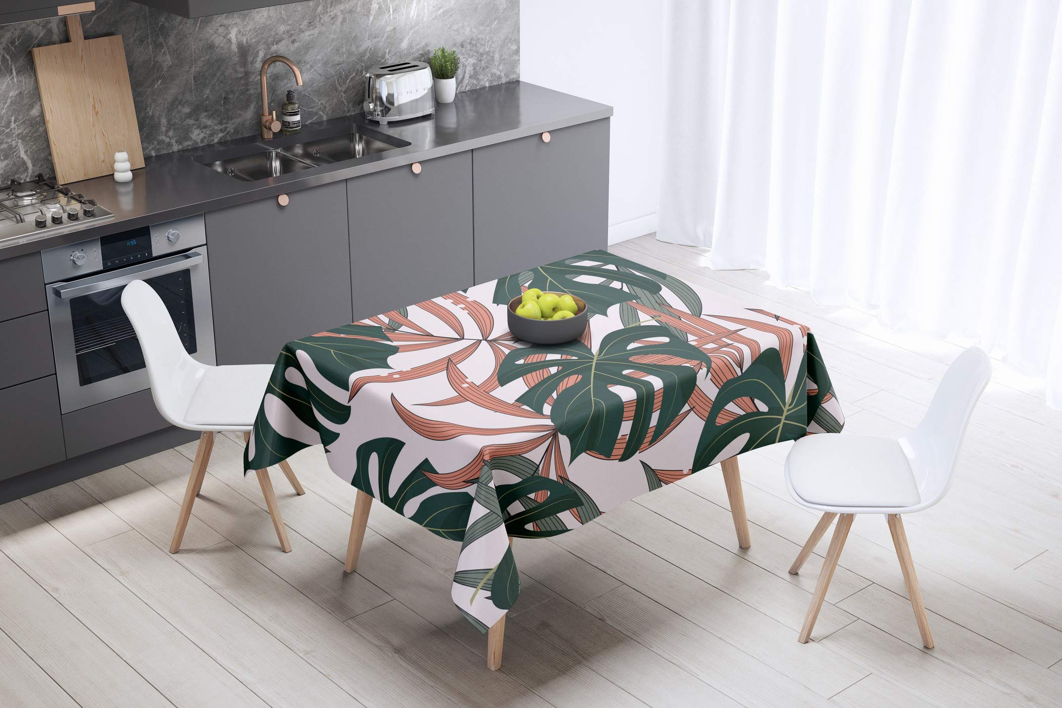 Bonamaison Kitchen Decoration, Tablecloth, 140cm x 140cm - Designed and Manufactured in Turkey