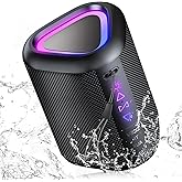 aowoka Bluetooth Speaker, 2025 Portable Wireless Speakers with Led Light, Bluetooth 5.4, 24H Playtime, Enhanced Bass, IPX7 Waterproof, Outdoor Speaker for Travel, Sport, Party, Biking.