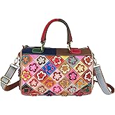 Handmade Cowhide Multi-color Block Random Stitching Unique Style Women's Bag - Crossbody, Shoulder and Handheld