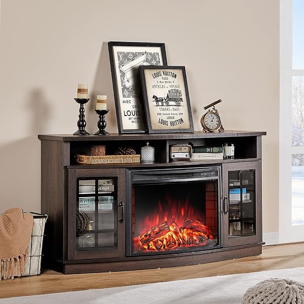 Amazon.com: ChimneyFree Wallace Infrared Electric Fireplace Entertainment  Center in Empire Cherry - 26MM1264-EPC : Home u0026 Kitchen
