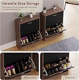 Vida Designs Walnut and Black 2-Drawer Shoe Cabinet Wardrobe Hallway Storage view 7