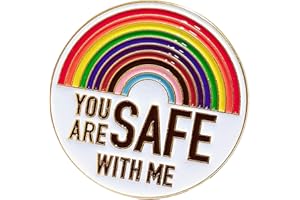 Enamel Lapel Pin - Aqltidiz LGBT Progress Rainbow Pride Pin - YOU ARE SAFE WITH ME -Stunningly Attractive Pin for Fashion Decoration - Love Grants Bravest Trusts