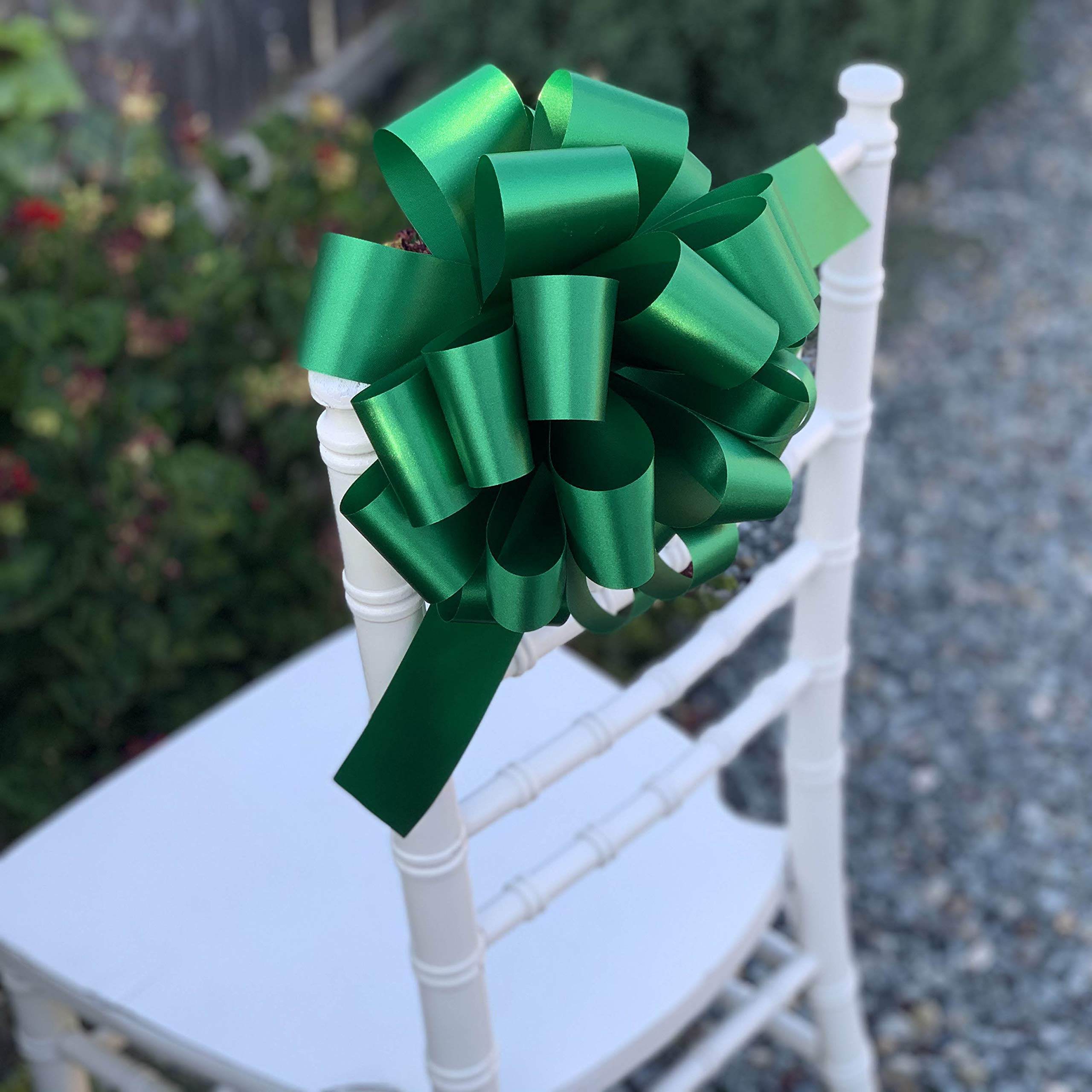 Large Emerald Green Pull Bows - 9 Wide, Set of 6, Christmas Wrapping, Gift Basket, Presents, Wreath, Fundraiser, Decoration, Classroom, Mardi Gras, St. Patrick\'s Day, Easter