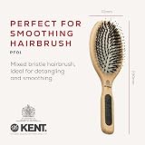 KENT PF01 Large Cushion Hairbrush Nylon Bristle Beechwood Smoothing Detangling view 2