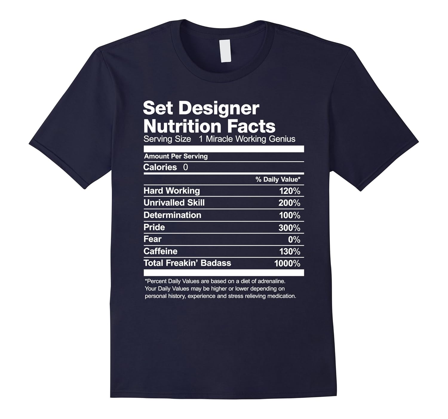 Set Designer Nutrition Facts Funny T-Shirt-ANZ