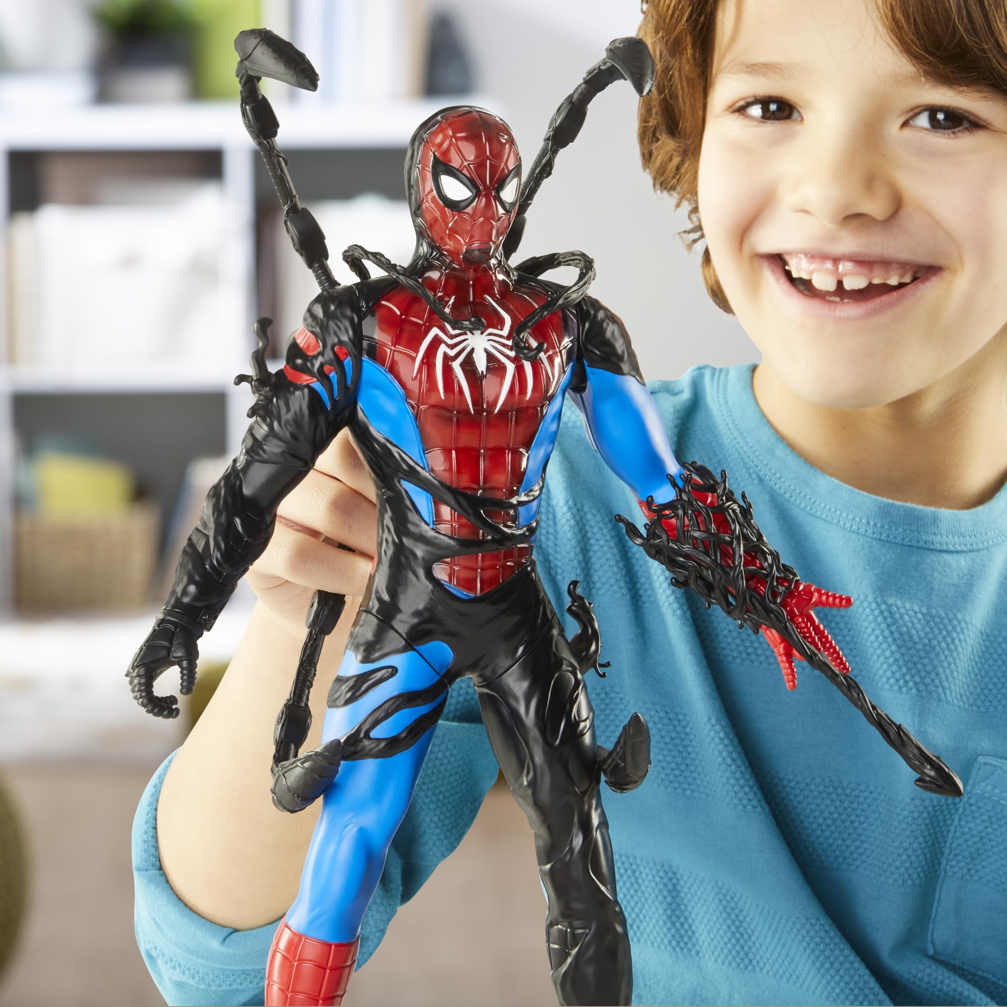 Spider-Man Marvel VenomVersus Liquid Shifter Action Figure with Accessories, 11-Inch-Scale Super Hero Toys for Kids Ages 4 and Up