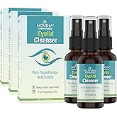 NOVEHA Eyelid Cleanser | Stye Eye Treatment | Eye Lid Cleaning | Dry Eye Relief | Fast Acting Soothing Eyelid Cleansing Formula | Pure and Gentle Lash Hypochlorous Acid Eyelid Spray (1oz - 3 Pack)