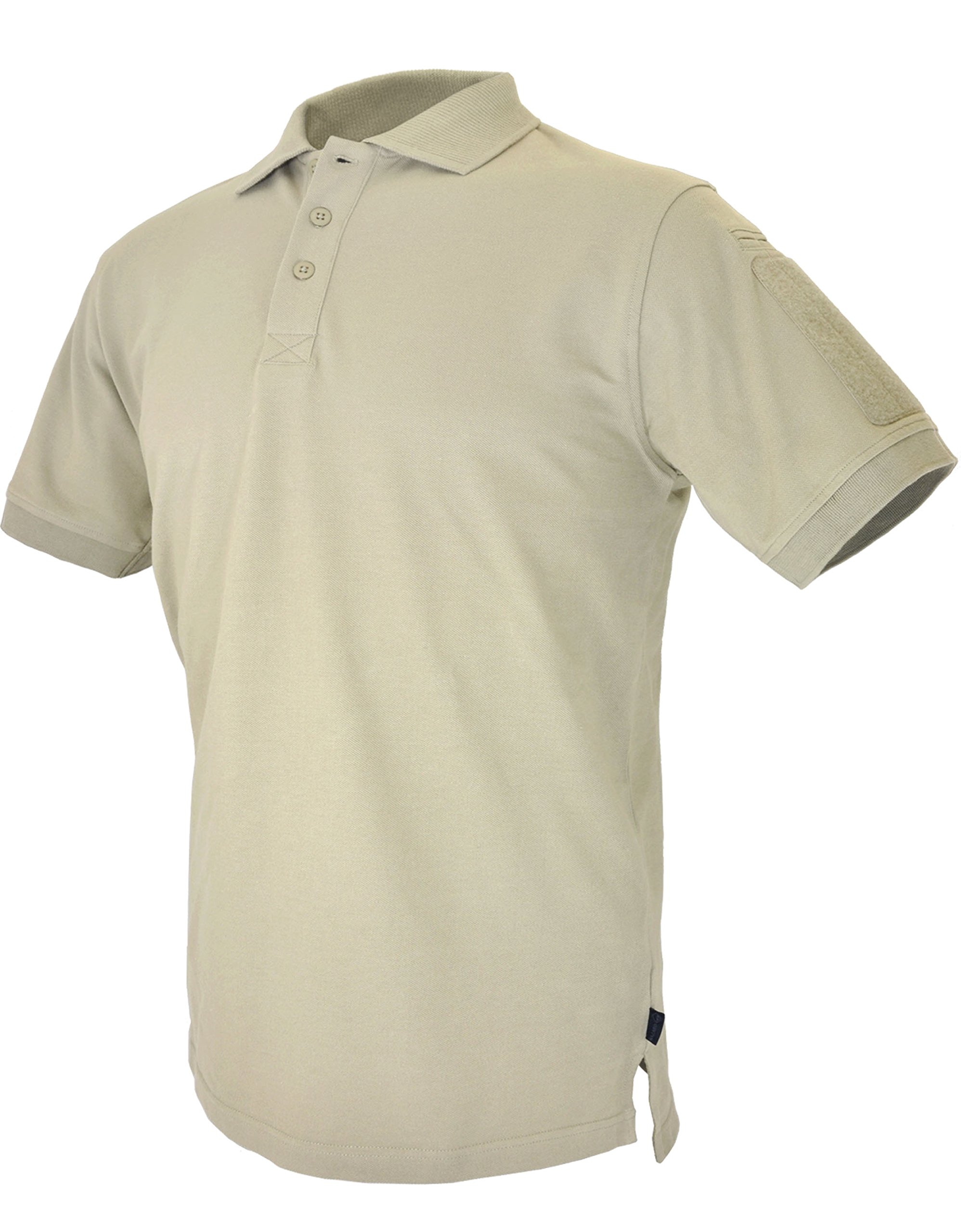 HAZARD 4 Undervest Battle Polo Tactical Velcro Arm Patch Plain Front Cotton Shirt Tan