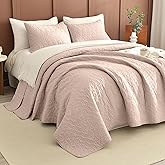 Lady Ann Oversized King Quilt 128x120,Camel Oversized King Bedspread with Leaves Pattern,3 Piece Lightweight Ultra Soft Farmhouse California King Coverlet Set for Extra Large Bed