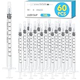 60 PCS 1ml Syringe with Cap for Liquid,Oral Syringe