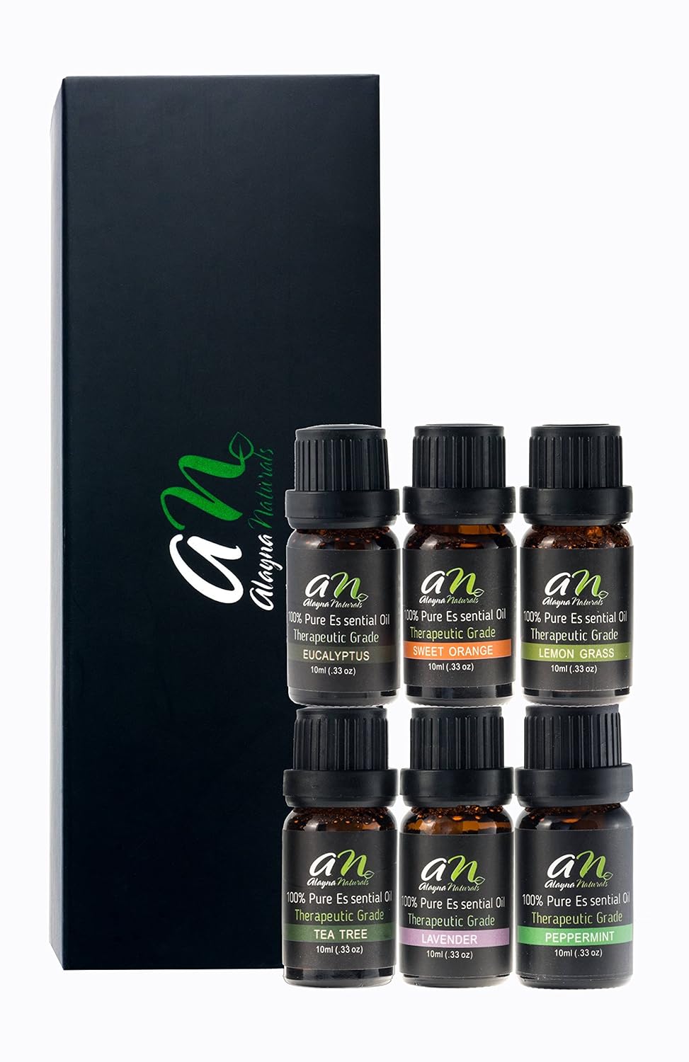 Amazon Com Aromatherapy Top 6 Essential Oils Therapeutic Grade With Lavender Tea Tree Eucalyptus Sweet Orange Lemongrass Peppermint Basic Sampler Gift Set Premium Kit Beauty