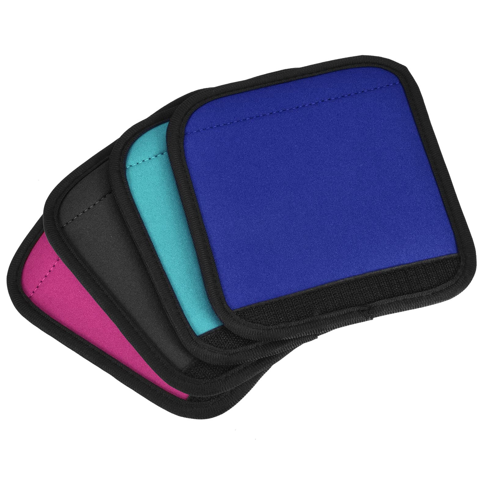 PATIKIL Luggage Handle Grips, 4 Pack Identifier Suitcase Wrap Accessories for Travel Bag Baggage, Black Blue Light Blue Pink