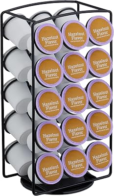 Suporte para cápsulas 30, compatível com K-Cups Keurig, suporte rotativo para cápsulas, 30,5 x 16 x 12,5 cm, preto