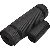 Fitvids 1/2-Inch Extra Thick High Density Anti-Tear Exercise Yoga Mat with Knee Pad and Carrying Strap