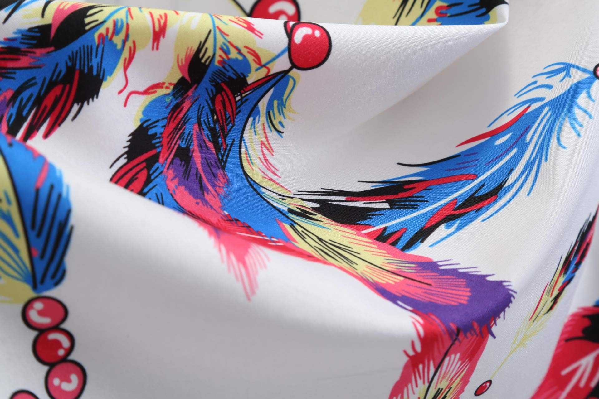 Salimdy Women\'s Summer Sexy Backless Sleeveless Halter Neck Dress Swing Cocktail Dresses Feather Medium