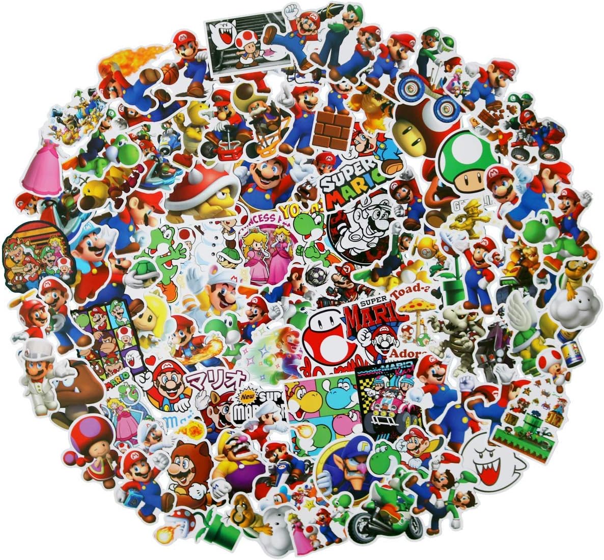 Sticker Deals Super Mario Stickers 100 PCS Cute Cartoon Game Comics Vinyl Waterproof Stickers Kids Room Decor Sticker (Super Mario)