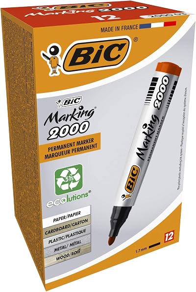 BIC Marking 2000 ECOlutions Permanent Red Markers Box of 12