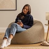 icon Kingston Cord Bean Bag Set of 2 Stone Beige Large 85cm view 2