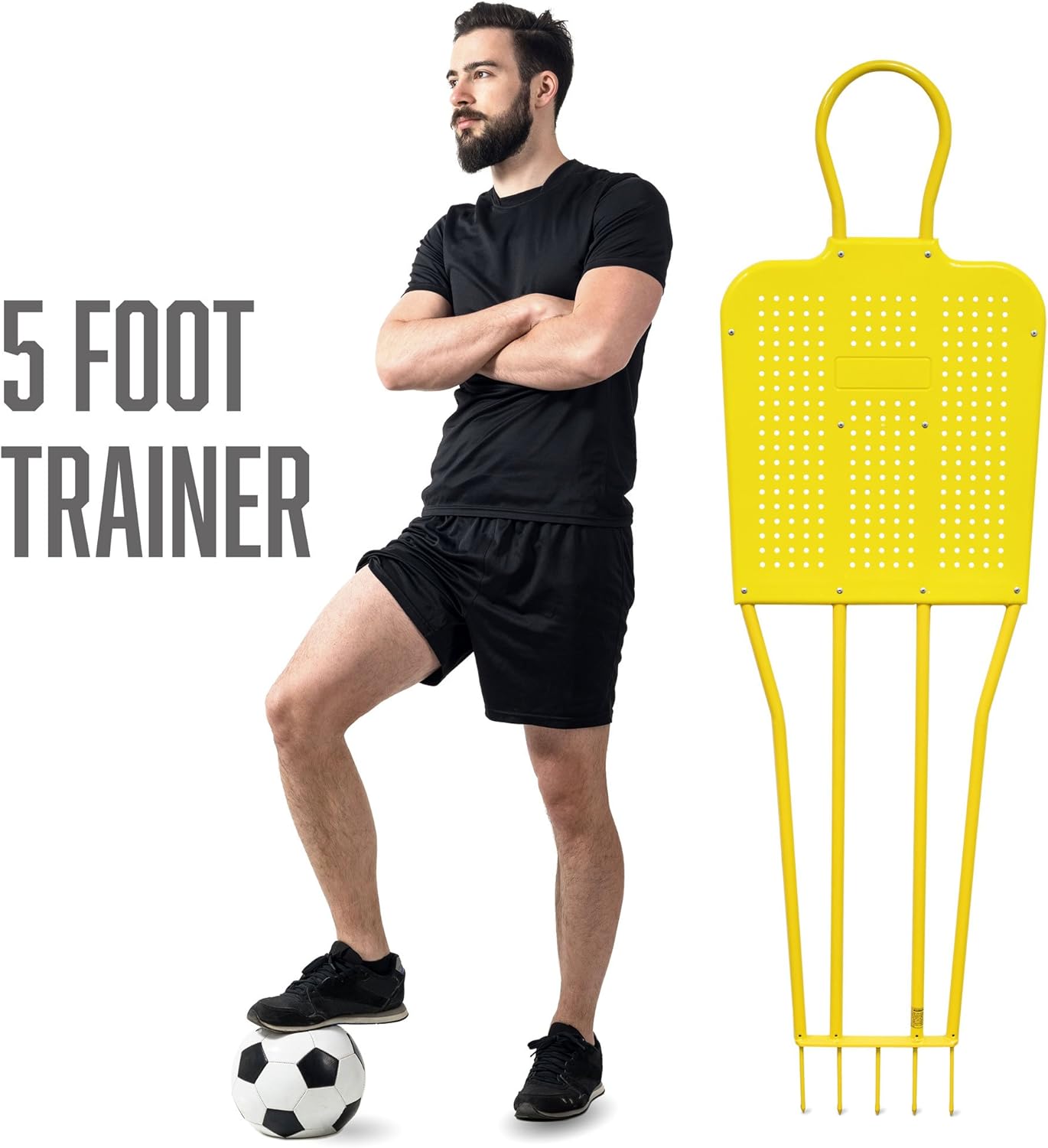 Crown Sporting Goods Steel Soccer Training Penalty Dummy - (5' 2") Portable Defender for Coaching Free-Kicks, Offense, & Defense : Sports & Outdoors