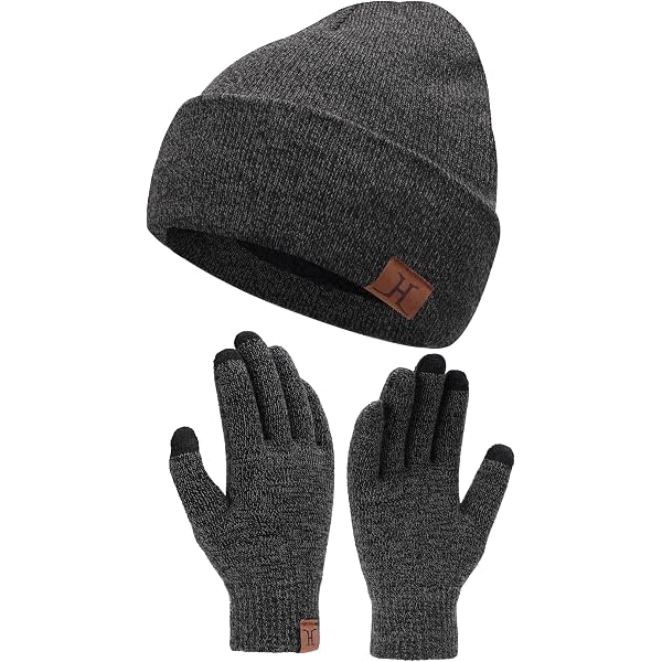 Winter Beanie Hat, Gloves & Scarf Set For Men & Women - Fleece Lined Knit Set With Touchscreen Gloves