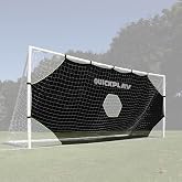 QuickPlay Target Net Lite for Soccer Goals - Accuracy Practice | 5 target zones, 4 corners &amp; bullseye, Durable 60mph mesh net, Rip-tab attach, Rebounds missed shots, Carry bag