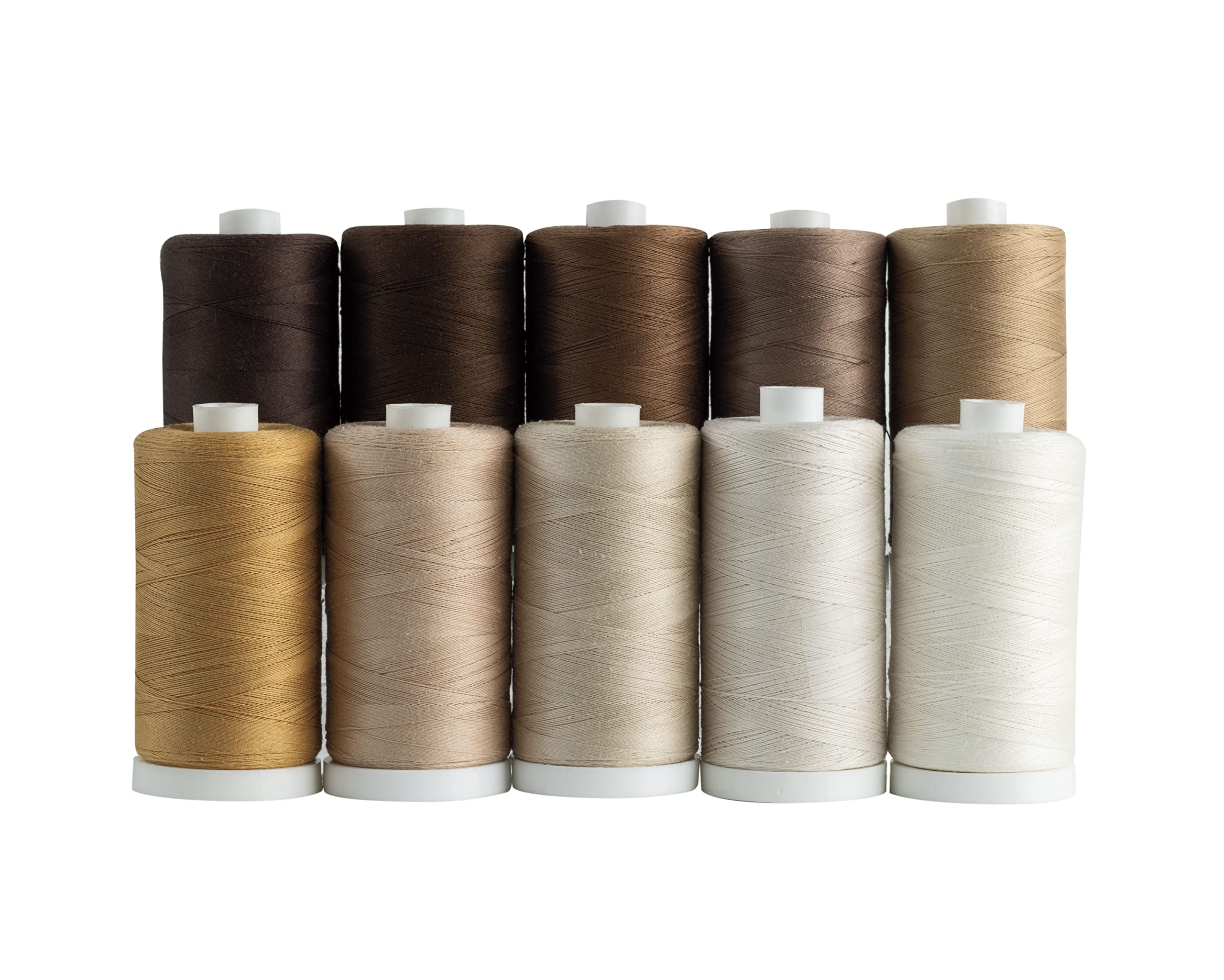 Connecting Threads 100% Cotton Thread Sets - 1200 Yard Spools (Set of 10 - Neutral) — image 1