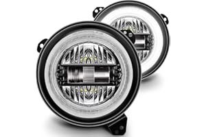 ONLINE LED STORE TRUE MODS 9 Inch Round LED Headlights Replacement for 2018-2025 Jeep Wrangler JL JLU Unlimited Gladiator JT Accessories [DOT Approved] [Dual-HALO DRL] Sealed Beam Front Head Light Lamp Bulb