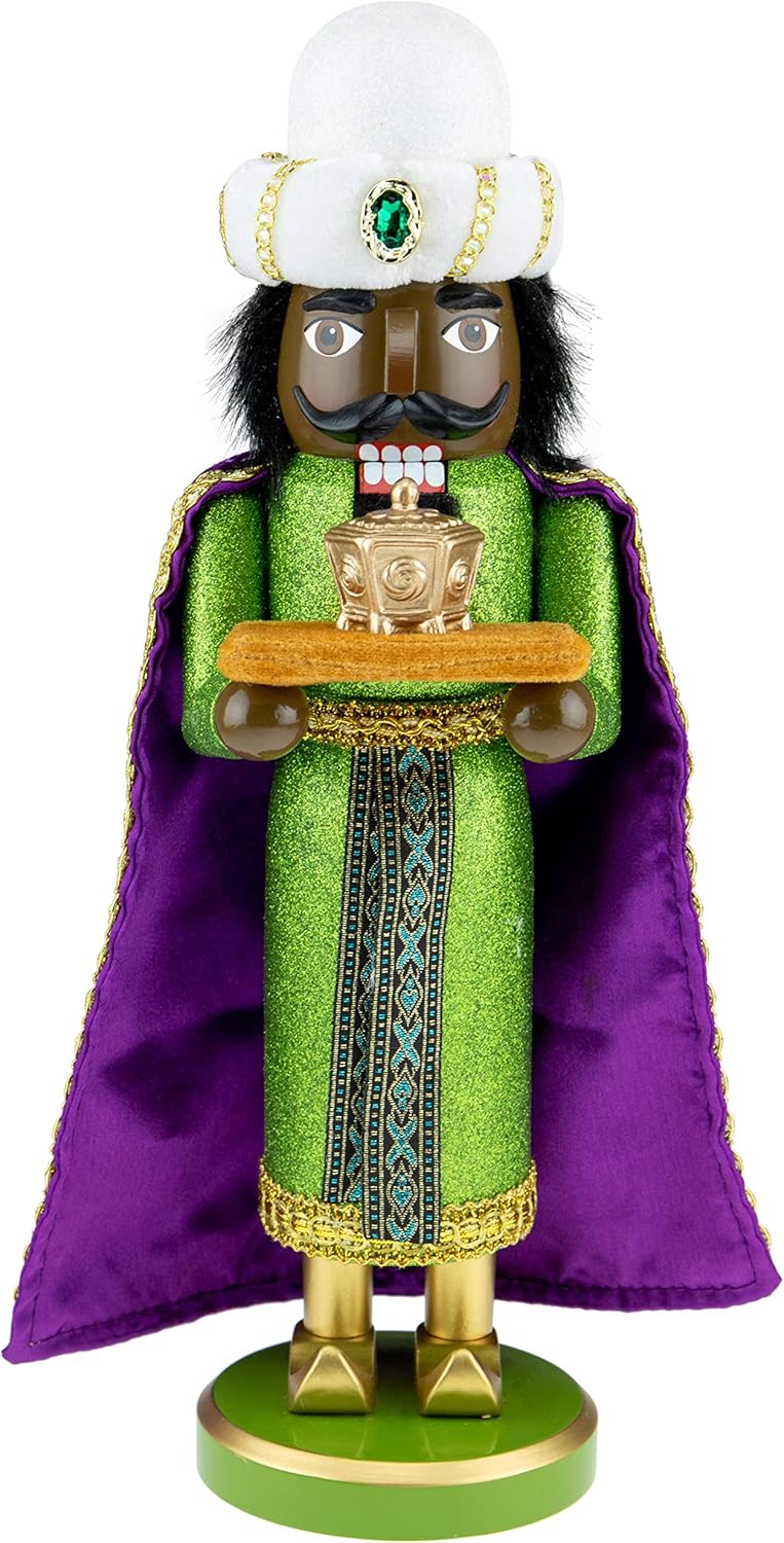 Nutcrackers - Clever Creations Wiseman with Gold 14 Inch Traditional Wooden Nutcracker, Festive Christmas Décor for Shelves and Tables
