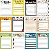 12 Pcs Teacher Appreciation Notepad Gift Sets Lined Notepads Teacher to Do List Memo Notepads for Present Colored Cute Sticky Paper Notes Organizer Supplies(Cute Style)