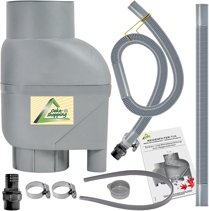 Outile Recuperatore Acqua Piovana Per Grondaie – Adatto A Tubi 75-100 Mm, Kit Completo Con Sega E Rubinetto