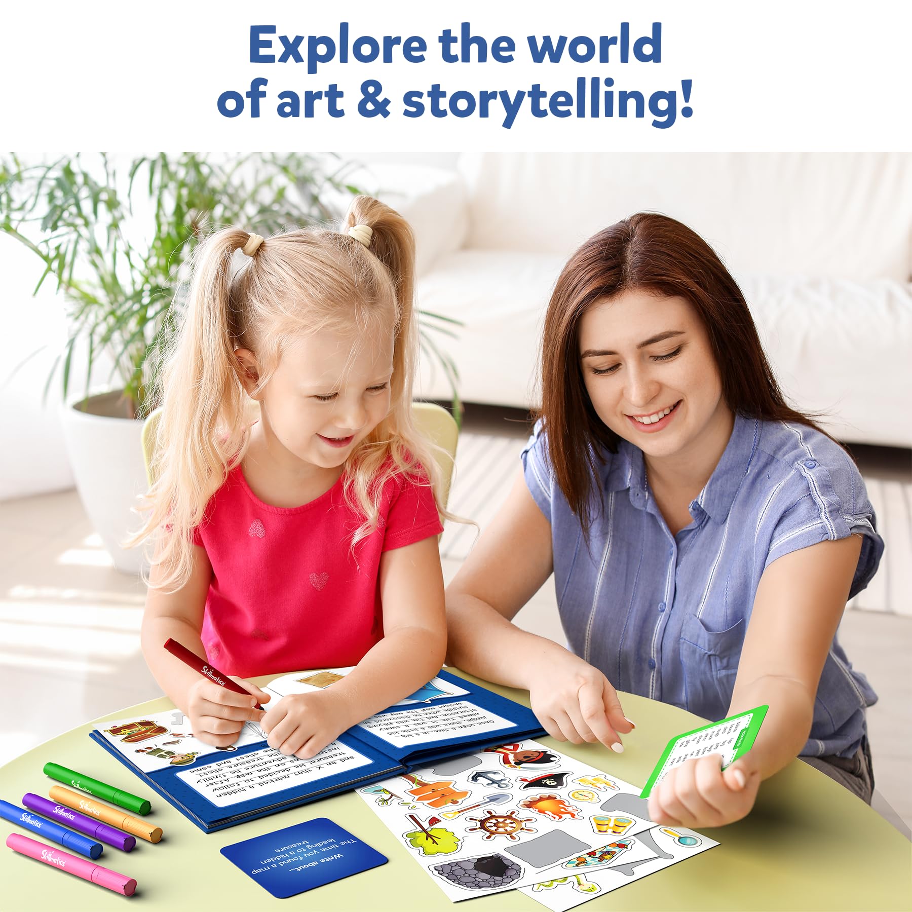 Skillmatics Storybook Art Kit - Create Adventure Stories, DIY Craft & Writing Kit with 300+ Stickers, Scrapbooking & Journal Activity, Christmas Gifts for Kids Ages 5, 6, 7, 8, 9, 10