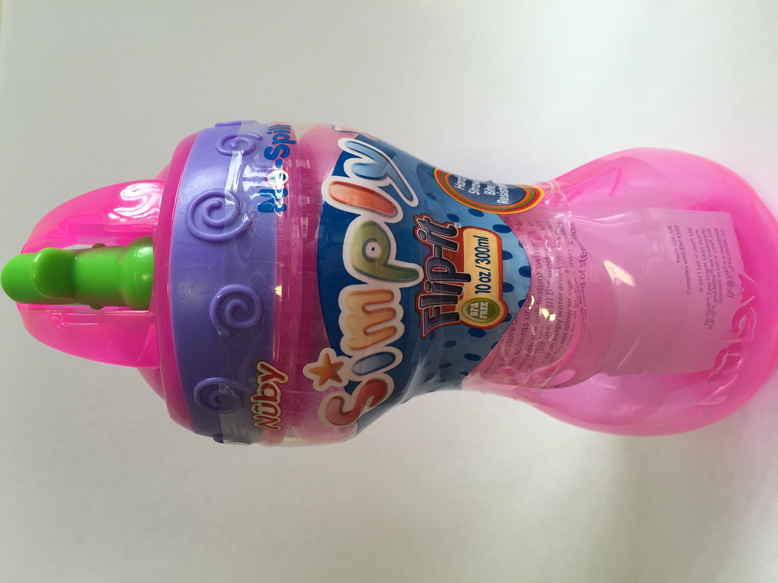 Nuby 9949 Simply Flip-it Hard Straw Cup Simply Flip it Beaker 10 oz / 300 ml Colours May Vary