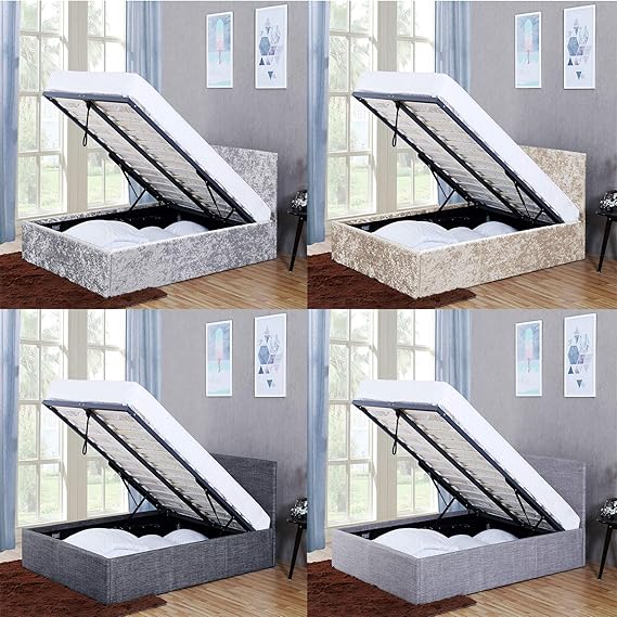 Vida Designs Veronica Double Ottoman Bed, 4 ft 6 Bed Frame Storage Lift