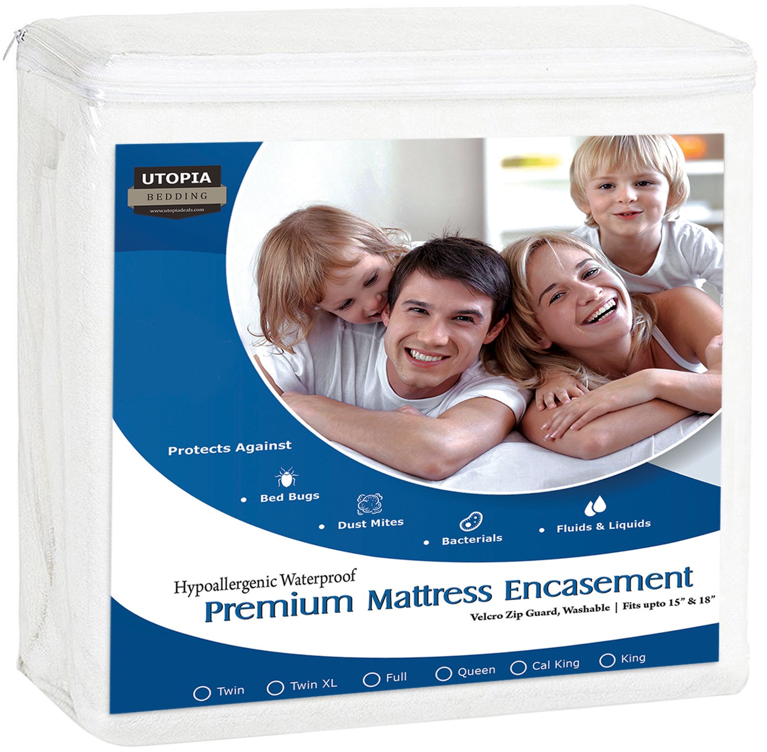 Utopia Bedding Premium Zippered Waterproof Mattress Encasement Bed