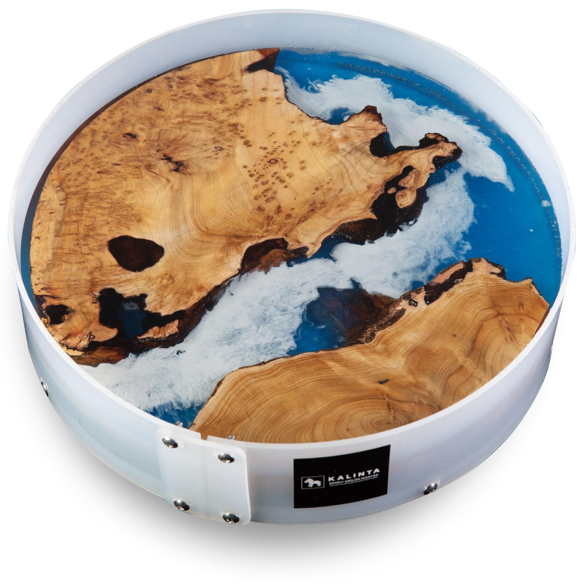 Resin Mold Large Round Deep -Kalinta 12inch Reusable Epoxy Round Molds for Resin Clock, Serving Tray Board, End Table，Floral Preservation Bouquet