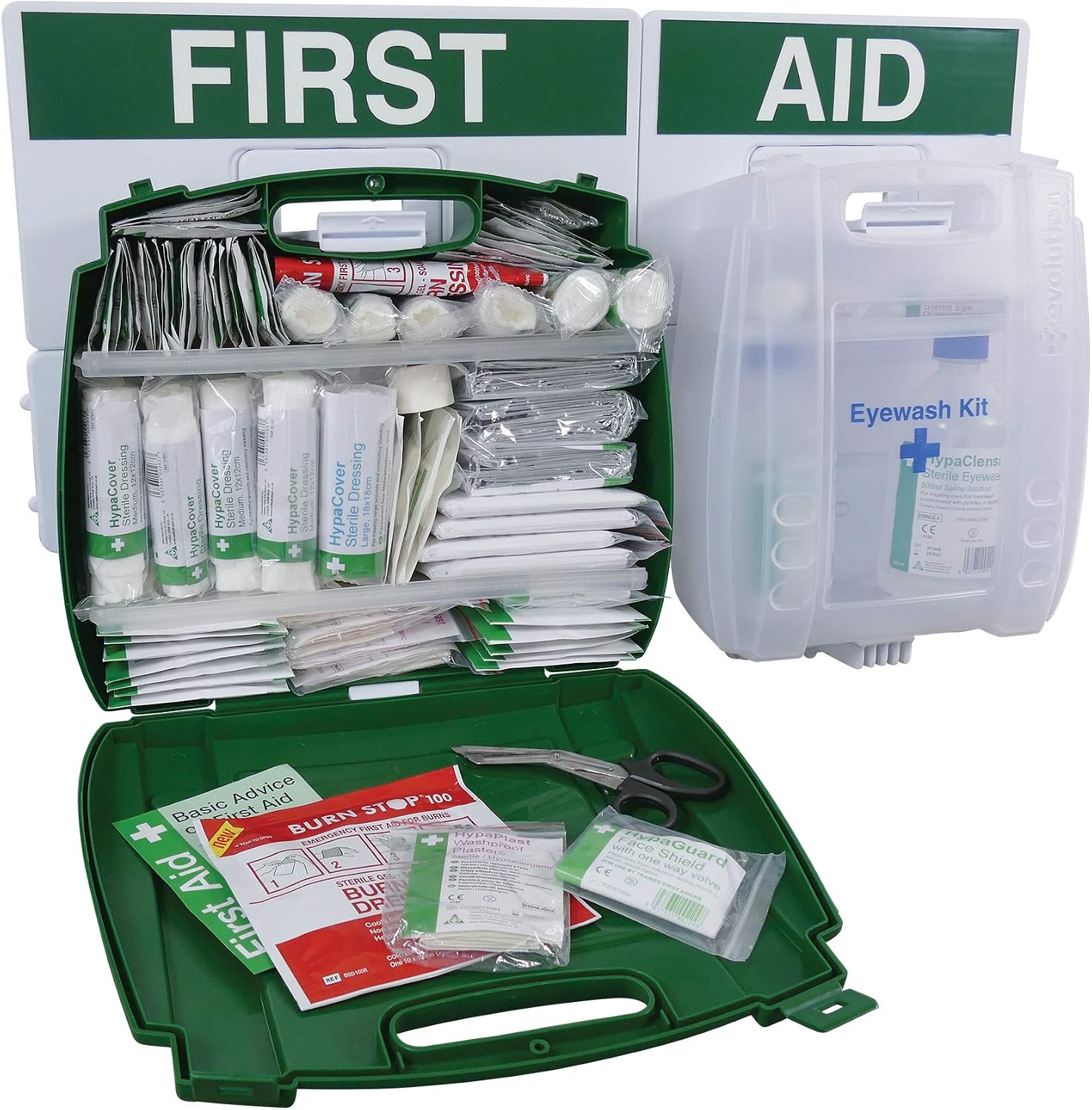 Safety First Aid Group Evolution Eyewash & First Aid Point BS 8599 Compliant, Large Fully Stocked