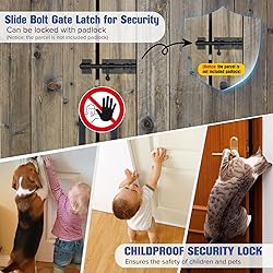Barrel Bolt Latch, Slide Bolt Gate Latch, 6.3 Inch
