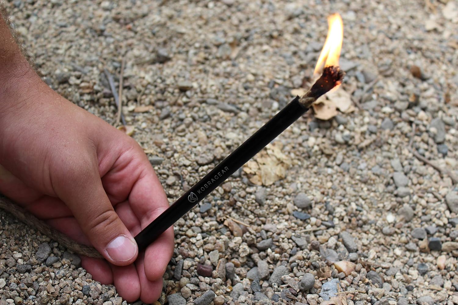 KobraGear Tinder Wick (2 Feet) + 6 inch Black Anodized Aluminum Bellow Sleeve Hemp Tinder Tube Fire Starter Rope Matchstick Waterproof Survival Cord for Flame Starting: Sports & Outdoors