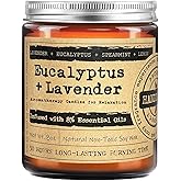 KOTKAS Lavender Eucalyptus Scented Candles - 8oz Natural Scented Soy Candles for Home Non Toxic Aromatherapy Lavender Candles Gifts for Women Bath Relaxing Calming Soothing Relaxation Stress Relief