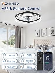 ZMISHIBO Low Profile Ceiling Fans with Lights and