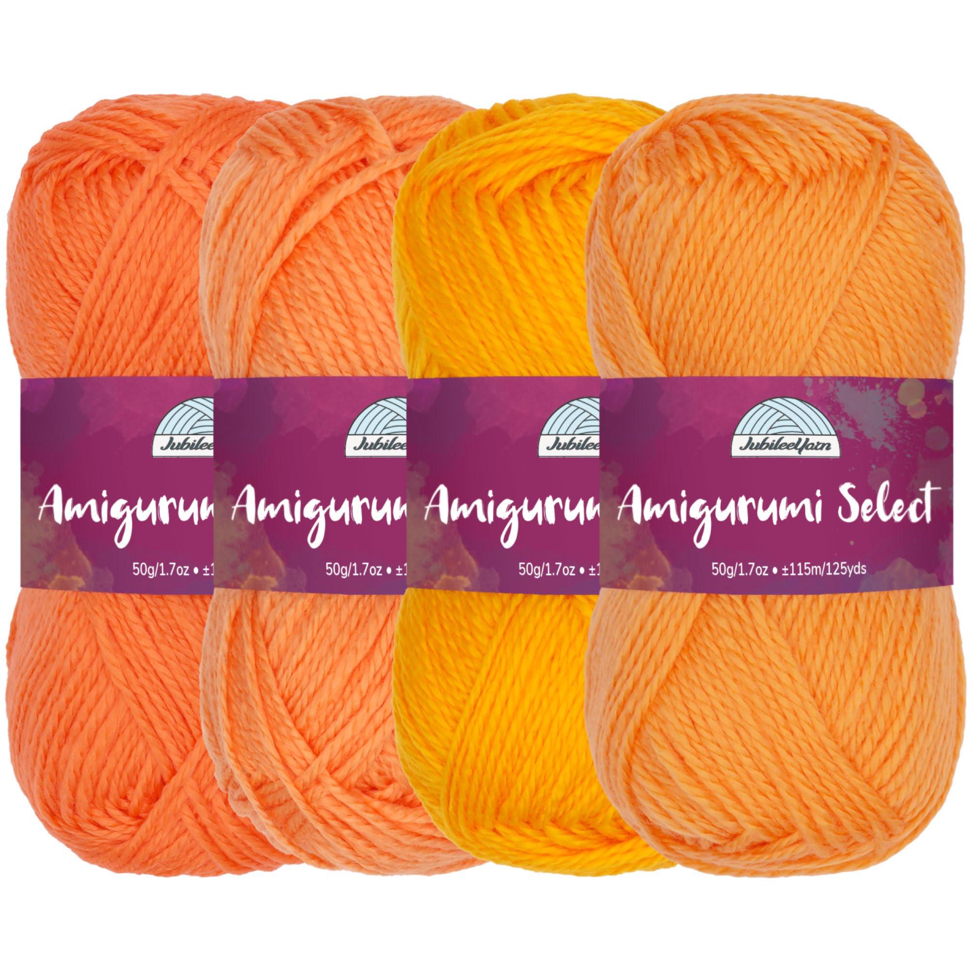 Amigurumi Select 100% Acrylic Craft Yarn Skeins Crochet and Knitting Projects - Acrylic Fingering Weight - Shades of Orange - 4 Skeins โ image 1