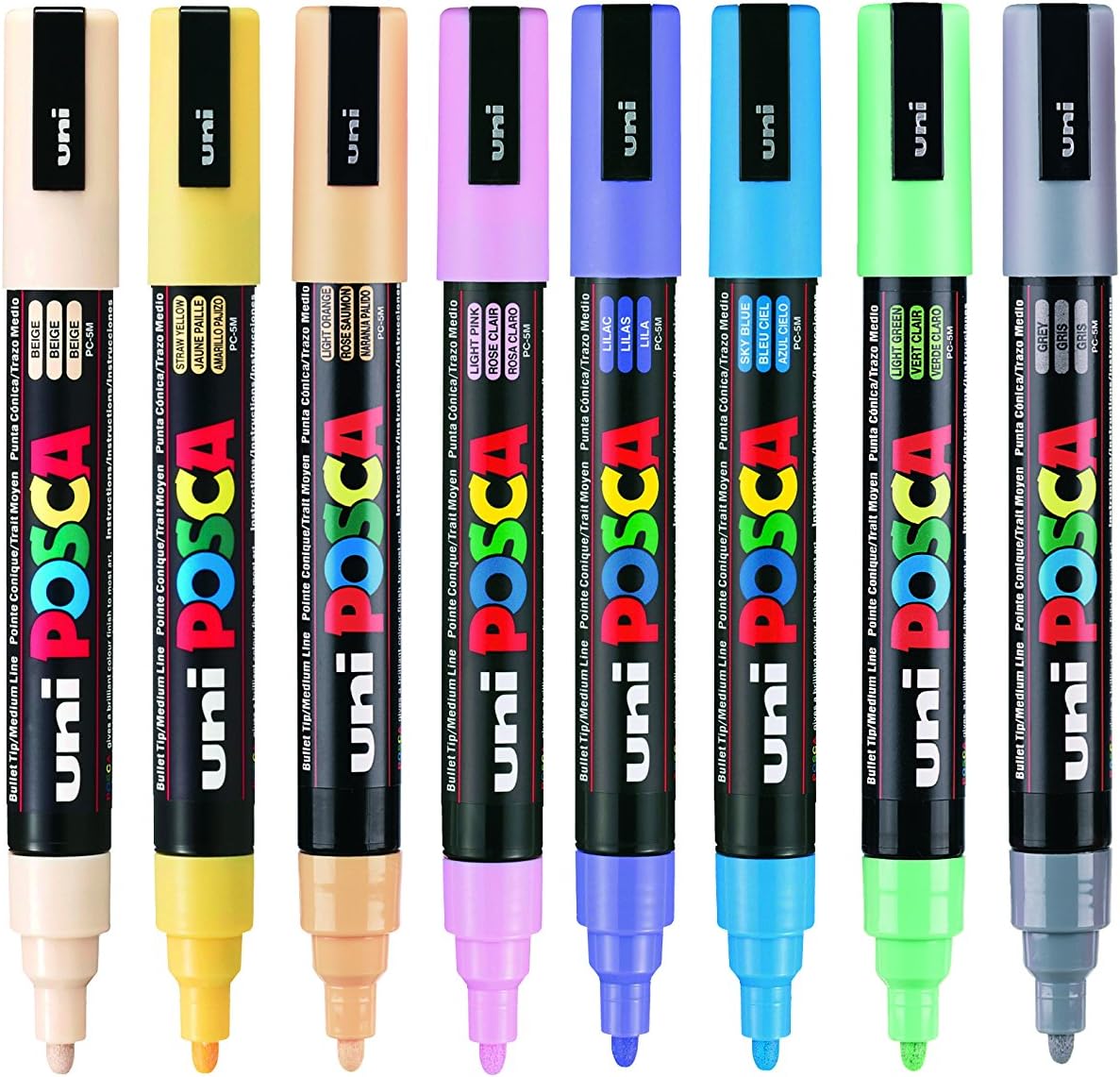 Posca Pens PC-5M Felt Tip Acrylic Paint Colouring Set. Opaque Coloured Permanent Markers for Adults and Children. Ideal on Fabric - Image 3
